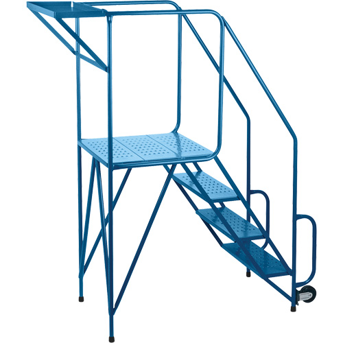Mechanics/Maintenance Rolling Ladder, Steel, 4 Steps, 38" Platform Height Ottawa Fastener Supply