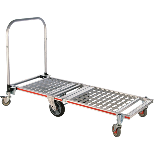 Six Wheel Folding Platform Truck, Aluminum, 1550 lbs., 61-7/8" L x 23-1/4" W, 39" High Ottawa Fastener Supply