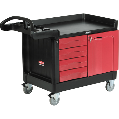 Trademaster Mobile Cabinets & Work Centres, 4 Drawers, 49" L x 26-1/4" W x 38" H, Black Ottawa Fastener Supply