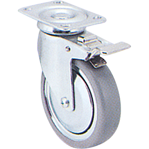 Roulette zingu&eacute;e, Pivotant avec frein, 3" (76 mm), Polyol&eacute;fine, 180 lb (82 kg) Ottawa Fastener Supply