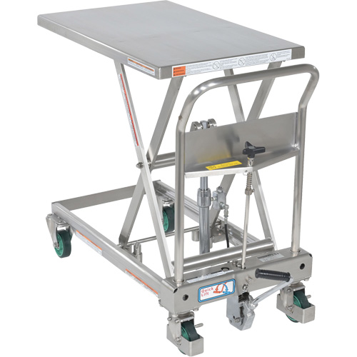 Hydraulic Scissor Lift Table, 31-1/2" L x 19-1/2" W, Stainless Steel, 550 lbs. Capacity Ottawa Fastener Supply