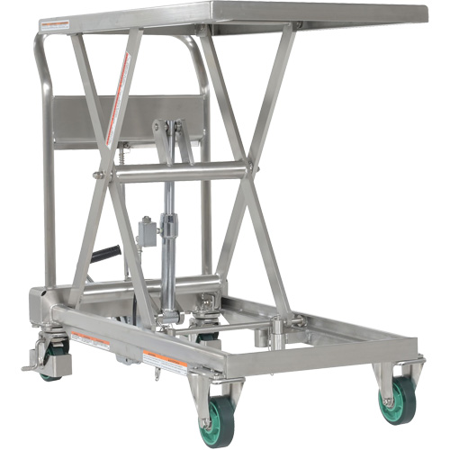 Hydraulic Scissor Lift Table, 31-1/2" L x 19-1/2" W, Stainless Steel, 550 lbs. Capacity Ottawa Fastener Supply