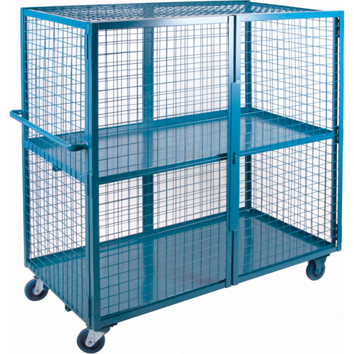 Wire Mesh Truck, 2 Tiers, 63" L x 32" W x 62.5" H, 1200 lbs. Cap. Ottawa Fastener Supply