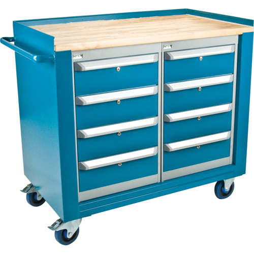 Industrial Duty Mobile Service Workbenches, Wood Surface Ottawa Fastener Supply