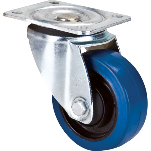 Blue Caster, Swivel, 4" (101.6 mm), Rubber, 350 lbs. (158.8 kg.) Ottawa Fastener Supply