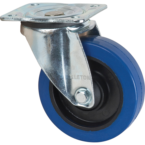 Roulette bleue, Pivotant, 5" (127 mm), Caoutchouc, 400 lb (181 kg) Ottawa Fastener Supply