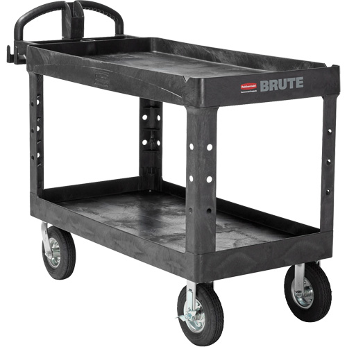 Heavy-Duty Utility Cart, 2 Tiers, 25-1/4" x 33-1/4" x 55", 750 lbs. Capacity Ottawa Fastener Supply