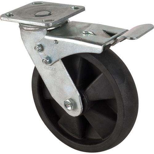 Roulettes haute temp&eacute;rature, Pivotant avec frein, 8" (203,2 mm), Nylon, 1000 lb (453 kg) Ottawa Fastener Supply
