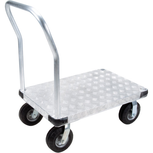 Aluminum Platform Truck, 24" W x 36" L, 1100 lbs. Cap., Flat Free Wheels Ottawa Fastener Supply