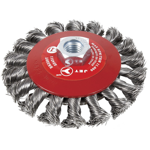 Brosse conique &agrave; fils torsad&eacute;s BK520T, Dia. 5", Arbre 5/8-11 Ottawa Fastener Supply