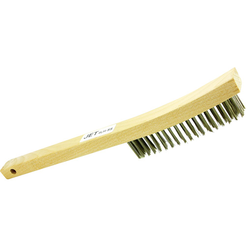 Brosse m&eacute;tallique &agrave; poils longs &agrave; quatre rang&eacute;es et manche long 4LHSS, Acier inoxydable, 4 x 19 rangs de fils, Longueur 13-3/4" Ottawa Fastener Supply