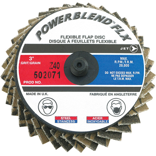 Powerblend FLX Roll-on Flap Disc, 3" x Type R, Z40 Grit, Zirconia Alumina Ottawa Fastener Supply