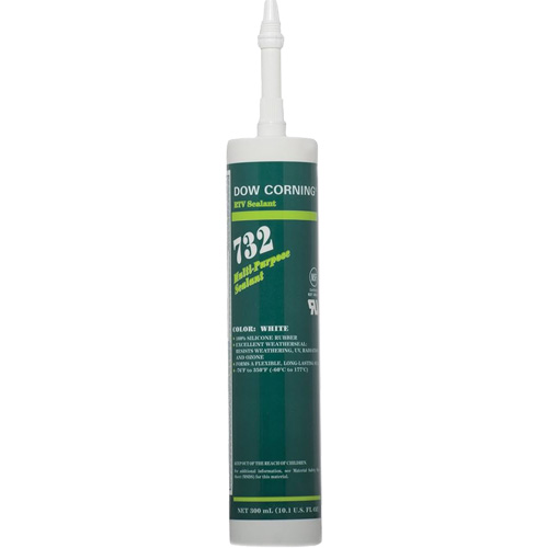 Dowsil 732 Multi-Purpose Silicone Sealant, 300 ml, Cartridge, White Ottawa Fastener Supply