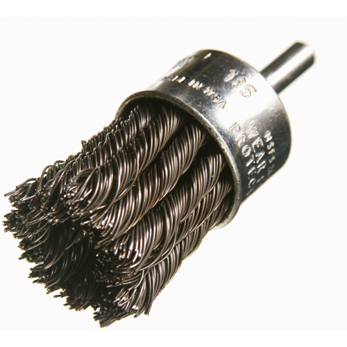 Knotted Wire End Brushes, 1" Dia., 0.012" Wire Dia., 1/4" Shank Ottawa Fastener Supply