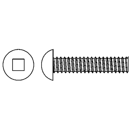 Round Head Machine Screws, #6-32 x 4" L, Zinc Plated Ottawa Fastener Supply