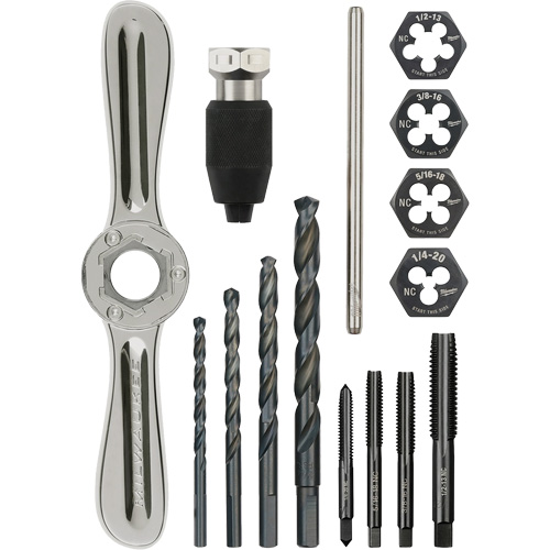 Tap and Die Set with Hex-Lok 2-in-1 Handle, 15 Pieces Ottawa Fastener Supply