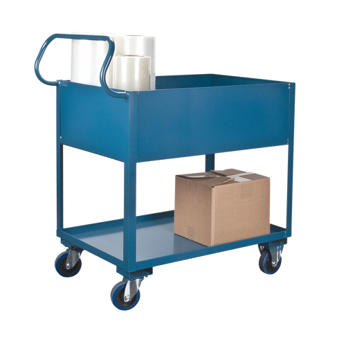 Deep Lipped Service Cart, 2 Tiers, 24" W x 47" H x 36" D, 1200 lbs. Capacity Ottawa Fastener Supply