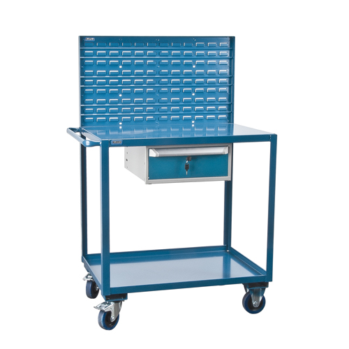 Mobile Service Cart, 2 Tiers, 24" W x 57" H x 40" D, 1200 lbs. Capacity Ottawa Fastener Supply