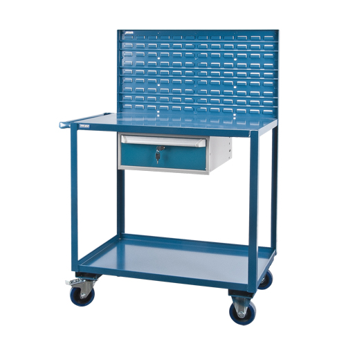 Mobile Service Cart, 2 Tiers, 24" W x 57" H x 40" D, 1200 lbs. Capacity Ottawa Fastener Supply