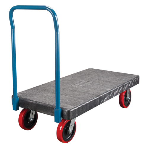 Plastic Platform Truck, 60" L x 30" W, 2500 lbs. Cap., Polyurethane Wheels Ottawa Fastener Supply