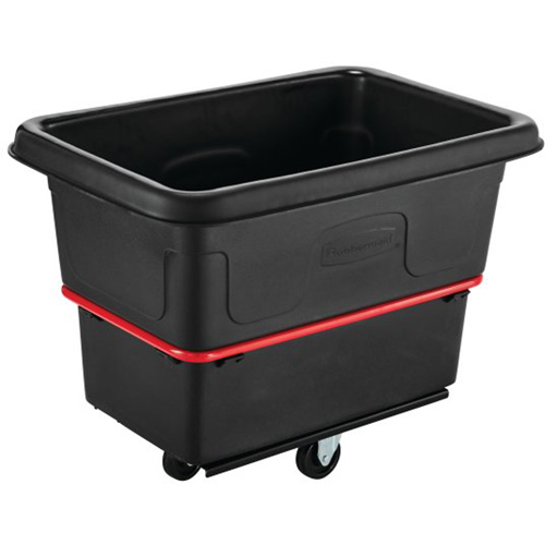 Heavy-Duty Utility Truck, Black Recycled Plastic, 26"/38-3/8" L x 26"/38-2/5" W x 28-1/4"/28-3-10" H, 8 cu. Ft. Volume, 700 lbs. Capacity Ottawa Fastener Supply