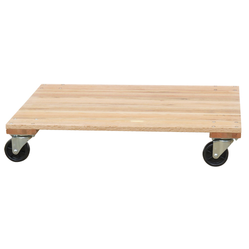Solid Platform Wood Dolly, Rubber Wheels, 1200 lbs. Capacity, 18" W x 30" D x 7" H Ottawa Fastener Supply