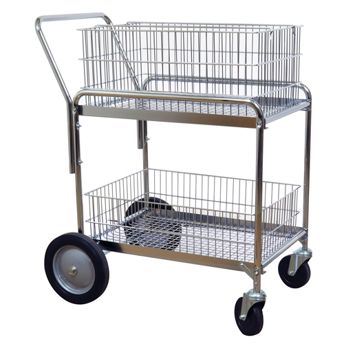Chariot de bureau en treillis m&eacute;tallique pour le courrier, 200 lb Capacit&eacute;, Chrome, 23-3/4" p x 33-1/2" la x 38-1/4" h, Chrom&eacute; Ottawa Fastener Supply