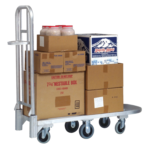 Aluminum Merchandise Cart, 20" W x 55-1/4" L, 1200 lbs. Cap., Polyurethane Wheels Ottawa Fastener Supply