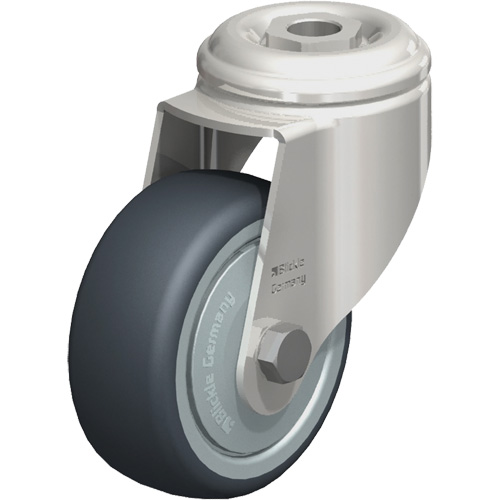 Stainless Steel Thermoplastic Elastomer Caster, Swivel, 3-1/8" (79.5 mm) Dia., 220 lbs. (100 kg.) Capacity Ottawa Fastener Supply