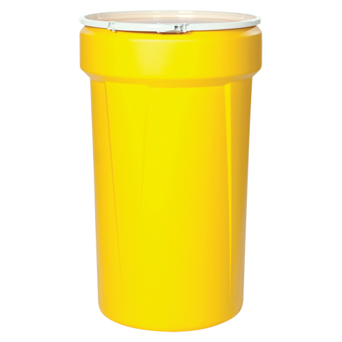 Nestable Polyethylene Drum, 55 US gal (45 imp. gal.), Open Top, Yellow Ottawa Fastener Supply