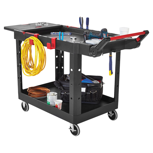 Heavy-Duty Adaptable Utility Cart, 2 Tiers, 25-1/5" x 36" x 51-1/2", 500 lbs. Capacity Ottawa Fastener Supply