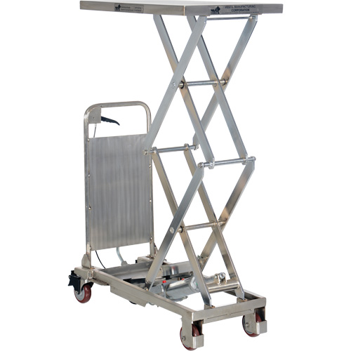 Manual Hydraulic Scissor Lift Table, 27-1/2" L x 17-3/4" W, Partial Stainless Steel, 220 lbs. Capacity Ottawa Fastener Supply