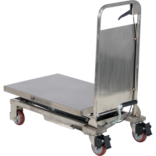 Manual Hydraulic Scissor Lift Table, 27-1/2" L x 17-3/4" W, Partial Stainless Steel, 220 lbs. Capacity Ottawa Fastener Supply