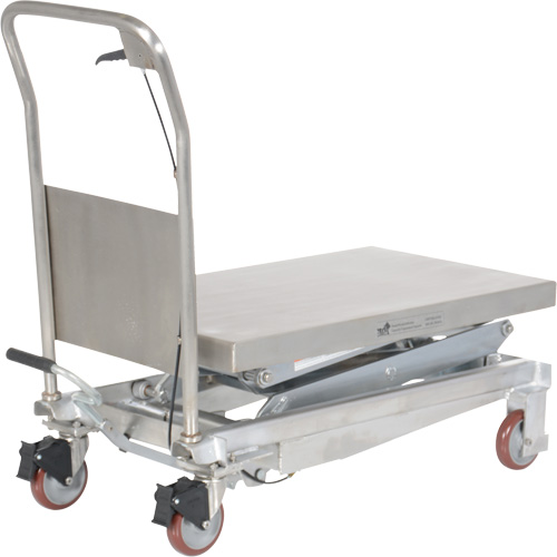 Manual Hydraulic Scissor Lift Table, 35-1/2" L x 20" W, Partial Stainless Steel, 800 lbs. Capacity Ottawa Fastener Supply