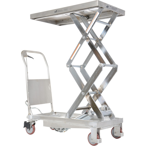 Manual Hydraulic Scissor Lift Table, 35-1/2" L x 20" W, Partial Stainless Steel, 800 lbs. Capacity Ottawa Fastener Supply