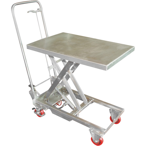 Manual Hydraulic Scissor Lift Table, 27-1/2" L x 17-3/4" W, Stainless Steel, 200 lbs. Capacity Ottawa Fastener Supply