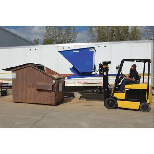 Self-Dumping Hopper, Steel, 2 cu.yd., Blue Ottawa Fastener Supply