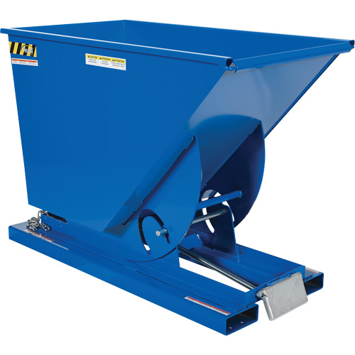 Self-Dumping Hopper, Steel, 3/4 cu.yd., Blue Ottawa Fastener Supply