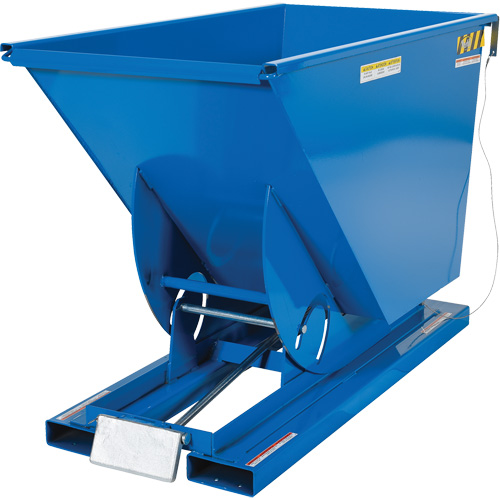 Self-Dumping Hopper, Steel, 3/4 cu.yd., Blue Ottawa Fastener Supply