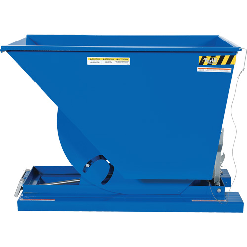 Self-Dumping Hopper, Steel, 3/4 cu.yd., Blue Ottawa Fastener Supply