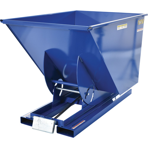 Self-Dumping Hopper, Steel, 1 cu.yd., Blue Ottawa Fastener Supply