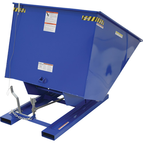 Self-Dumping Hopper, Steel, 2 cu.yd., Blue Ottawa Fastener Supply