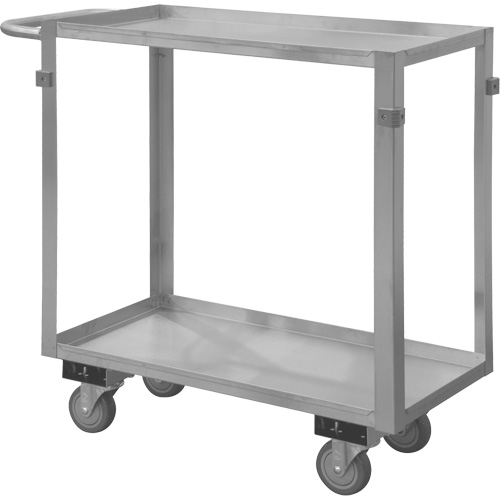 Industrial Grade Shelf Cart, 2 Tiers, 22-1/2" W x 34" H x 42-7/16" D, 600 lbs. Capacity Ottawa Fastener Supply