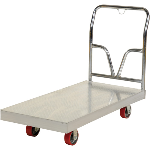 Aluminum Sheet Deck Platform Truck, 24" W x 48" L, 3600 lbs. Cap., Polyurethane Wheels Ottawa Fastener Supply