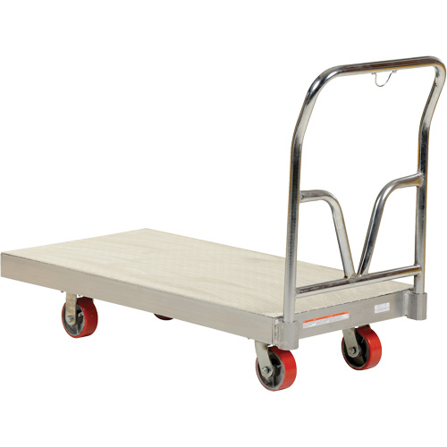 Aluminum Sheet Deck Platform Truck, 24" W x 48" L, 3600 lbs. Cap., Polyurethane Wheels Ottawa Fastener Supply