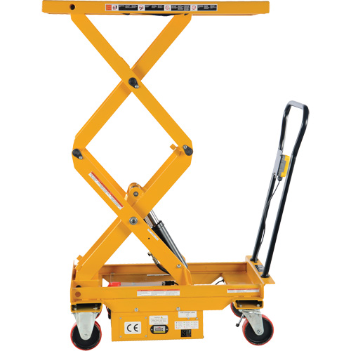 DC Powered Hydraulic Scissor Lift Elevating Cart, Steel, 39-3/4" L x 20-1/2" W, 1000 lbs. Capacity Ottawa Fastener Supply