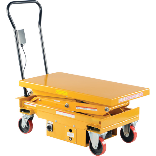 DC Powered Hydraulic Scissor Lift Elevating Cart, Steel, 39-3/4" L x 20-1/2" W, 1000 lbs. Capacity Ottawa Fastener Supply