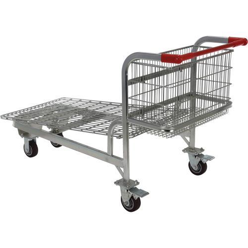 Nestable Wire Cart, Steel, 28-3/4" x 37-1/16" x 59-5/8", 275 lbs. Capacity Ottawa Fastener Supply