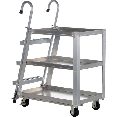 Chariot de pr&eacute;l&egrave;vement de stock, Aluminium, 21-7/8" la x 40" p, 3 tablettes, Capacit&eacute; 660 lb Ottawa Fastener Supply