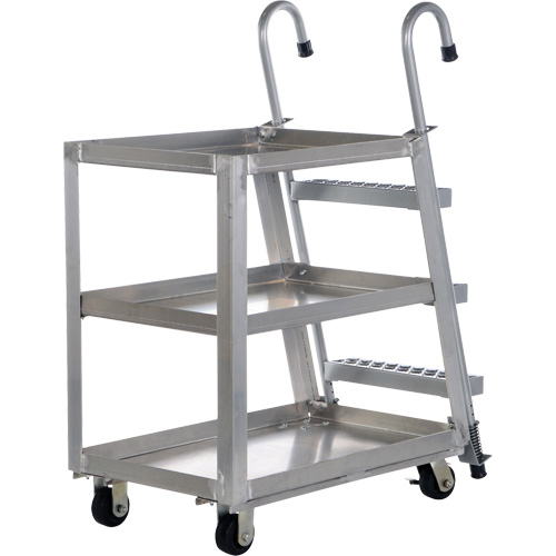 Chariot de pr&eacute;l&egrave;vement de stock, Aluminium, 21-7/8" la x 40" p, 3 tablettes, Capacit&eacute; 660 lb Ottawa Fastener Supply